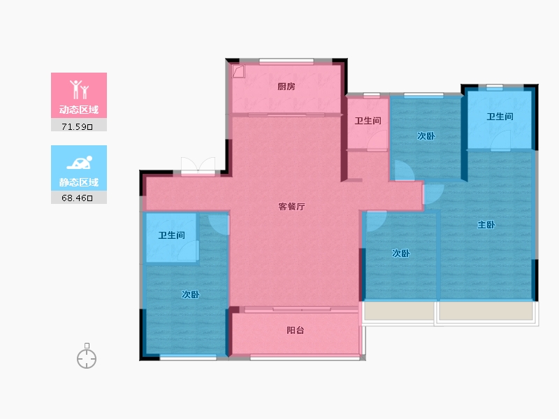 浙江省-杭州市-建发之江城投云涌之江-127.67-户型库-动静分区