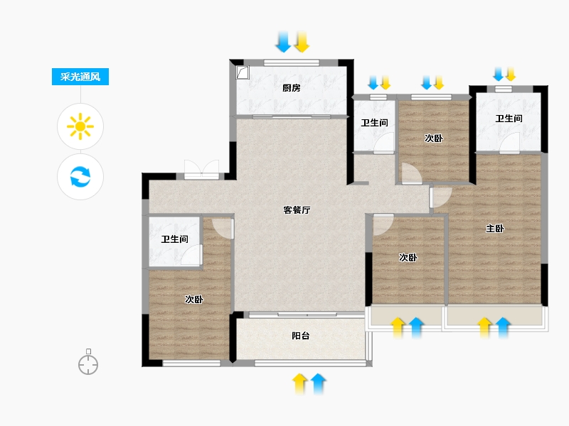 浙江省-杭州市-建发之江城投云涌之江-127.67-户型库-采光通风