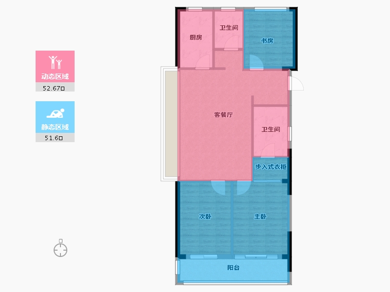 浙江省-绍兴市-上品学府-95.20-户型库-动静分区