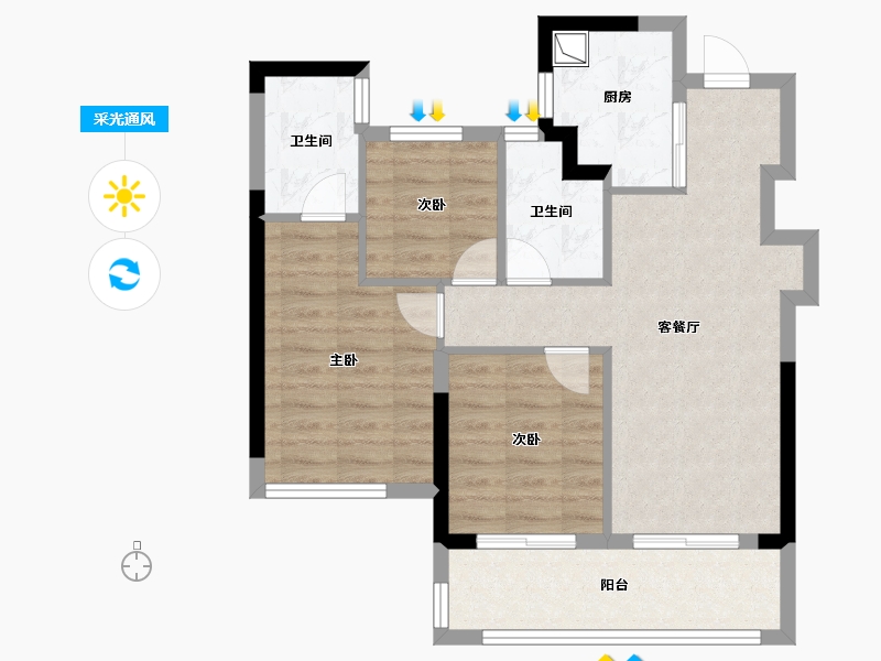 福建省-宁德市-富春云玺-71.20-户型库-采光通风