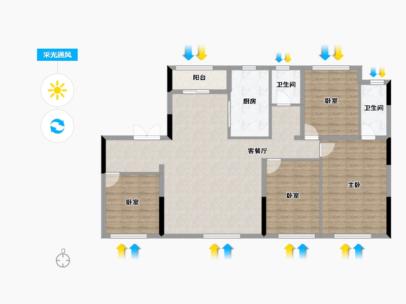 河南省-周口市-未来天境-143.00-户型库-采光通风