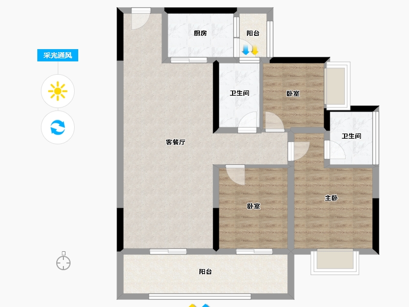 广东省-阳江市-国鼎·湾玺壹号-93.23-户型库-采光通风