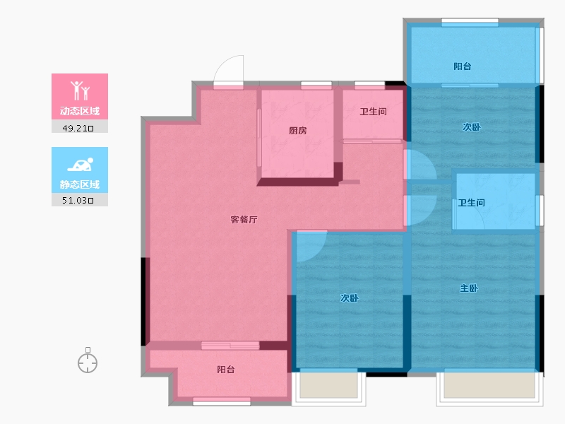 河南省-洛阳市-浩德天逸-89.60-户型库-动静分区