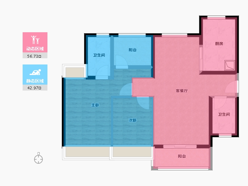 广东省-深圳市-汉园茗院-88.80-户型库-动静分区