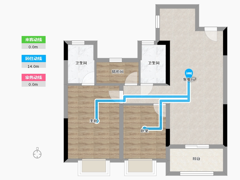 浙江省-温州市-云起麓鸣-71.14-户型库-动静线