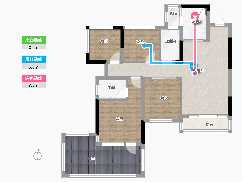 贵州省-贵阳市-清鸥十三樾-78.39-户型库-动静线