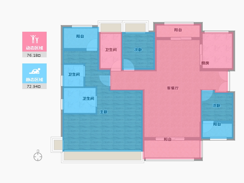 广东省-深圳市-汉园茗院-134.41-户型库-动静分区