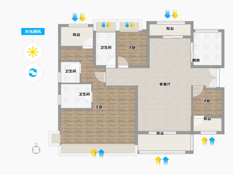 广东省-深圳市-汉园茗院-134.41-户型库-采光通风