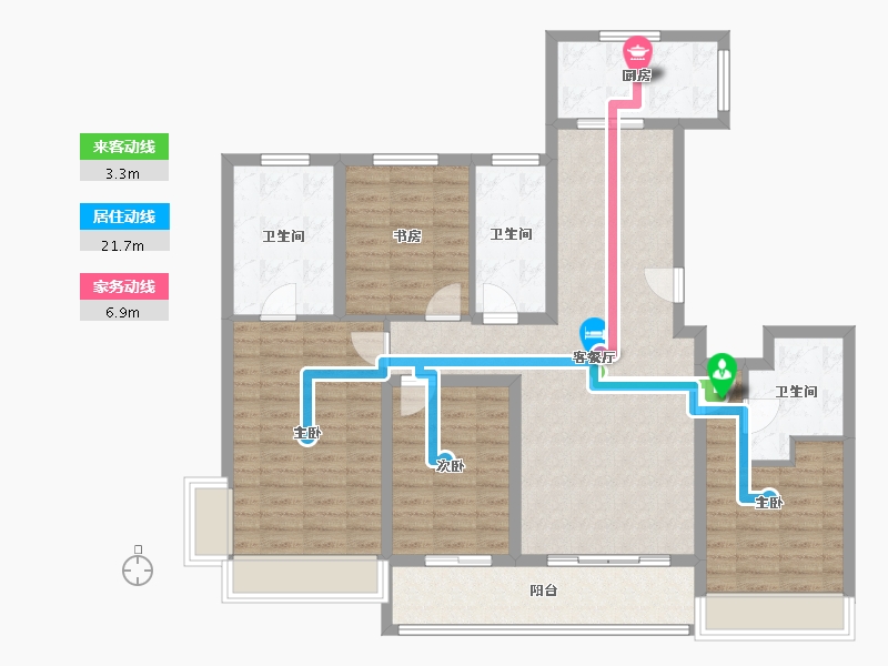 浙江省-杭州市-华润置地亚奥城小区-131.20-户型库-动静线