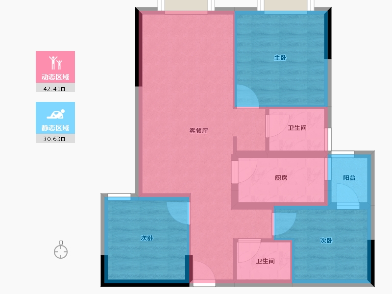 四川省-成都市-昊园阳光壹品-64.46-户型库-动静分区