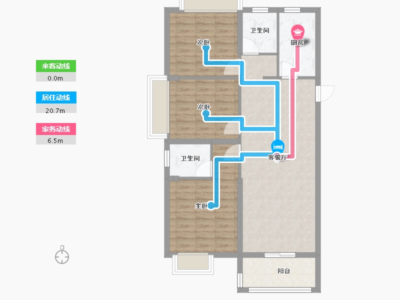 湖北省-武汉市-融创九坤璟宸时代-86.39-户型库-动静线