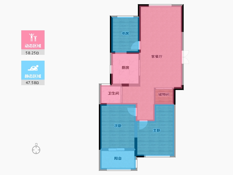 江苏省-连云港市-城投晶祥苑二期-95.00-户型库-动静分区