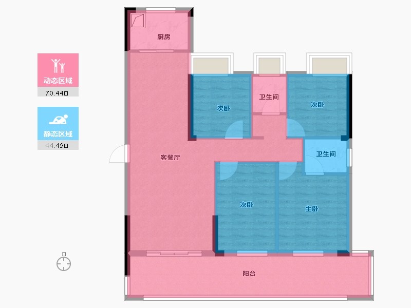 湖北省-黄冈市-孝感九里-103.20-户型库-动静分区