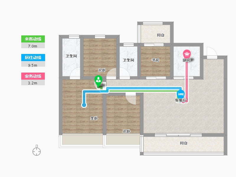 浙江省-杭州市-云湖之城·低碳国际社区-86.09-户型库-动静线