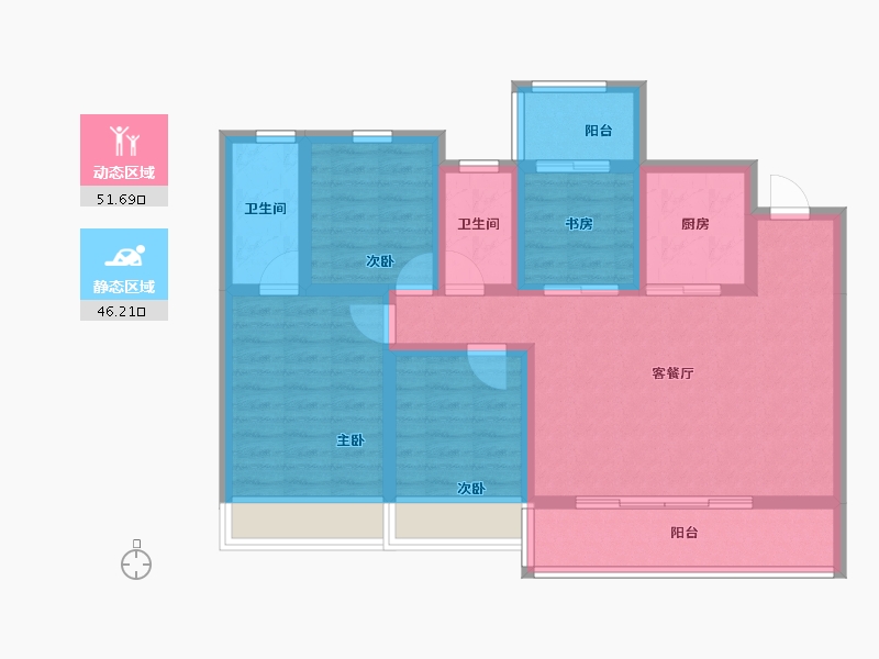 浙江省-杭州市-云湖之城·低碳国际社区-86.09-户型库-动静分区