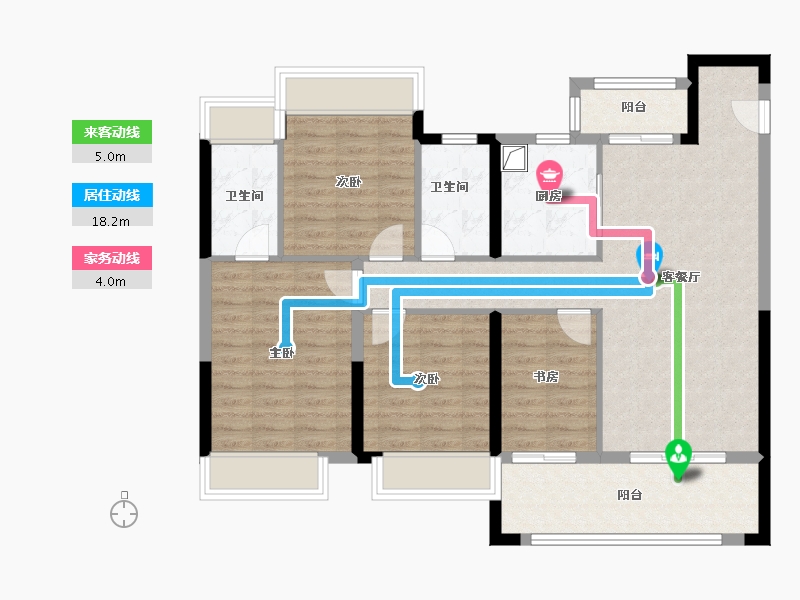 湖南省-株洲市-株洲建发缦云-100.00-户型库-动静线