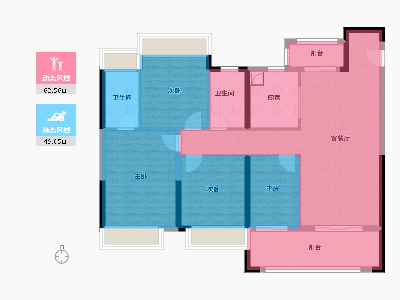 湖南省-株洲市-株洲建发缦云-100.00-户型库-动静分区