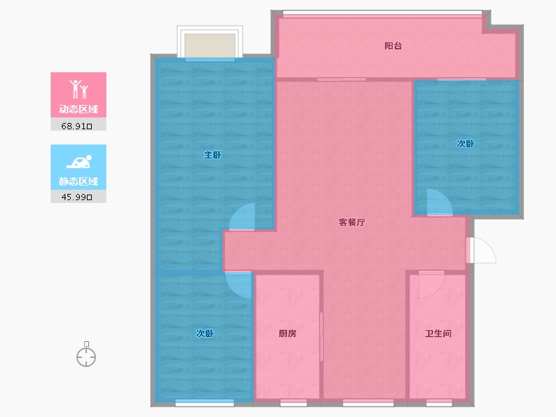 山东省-临沂市-景城花园-93.00-户型库-动静分区