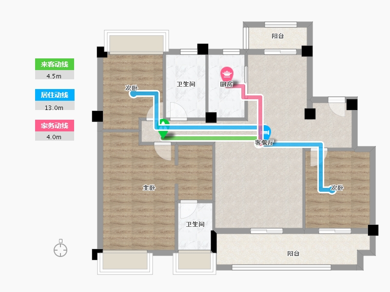 湖北省-黄冈市-孝感九里-96.00-户型库-动静线