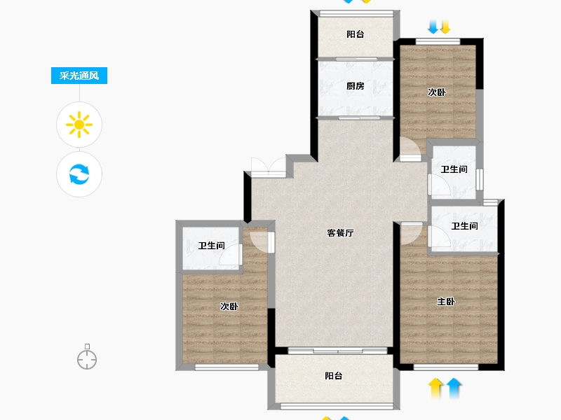 陕西省-安康市-兴安府-104.95-户型库-采光通风