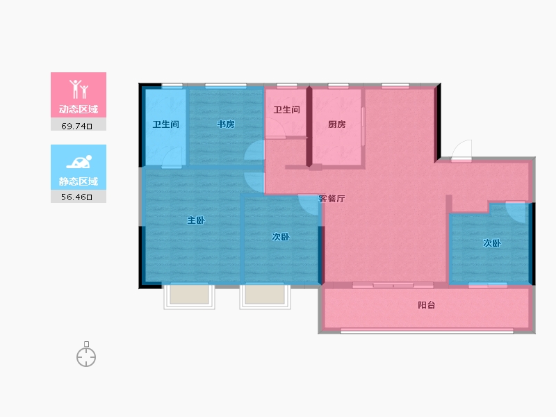 浙江省-宁波市-金辉·紫粼云庭-114.40-户型库-动静分区