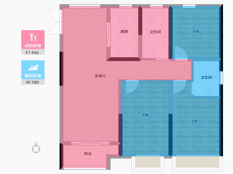 河南省-郑州市-宜居小乔书苑-93.12-户型库-动静分区