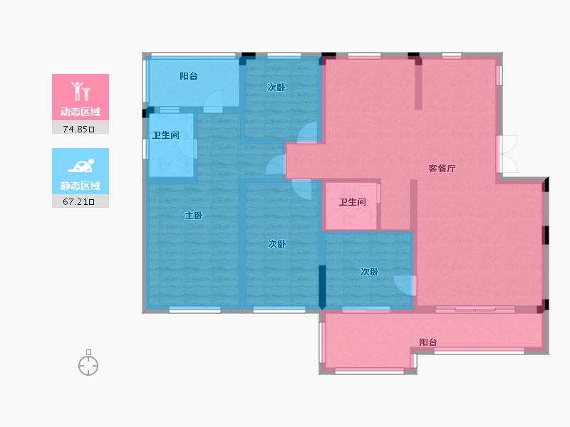 浙江省-绍兴市-上品学府-128.00-户型库-动静分区