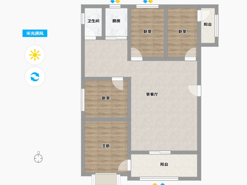 广东省-揭阳市-流沙-113.60-户型库-采光通风