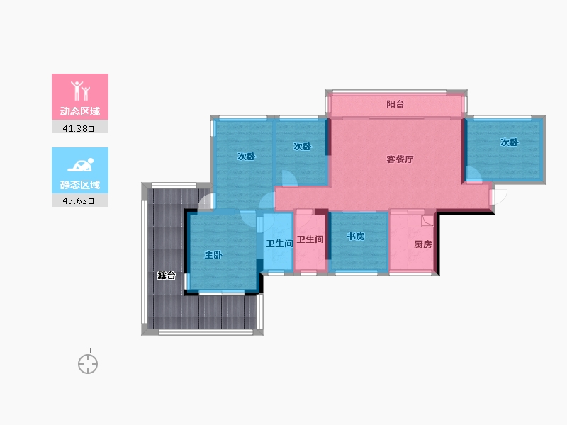 贵州省-贵阳市-清鸥十三樾-91.99-户型库-动静分区