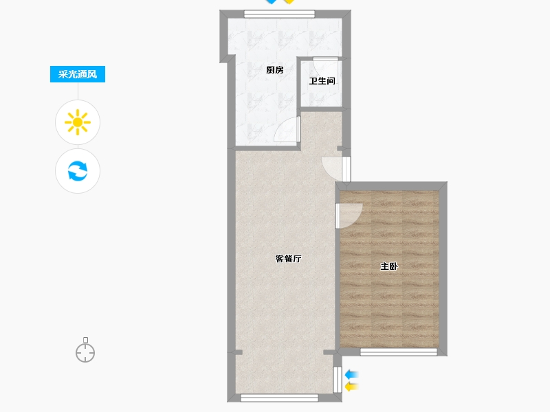 四川省-成都市-新村河边街15号院-55.60-户型库-采光通风