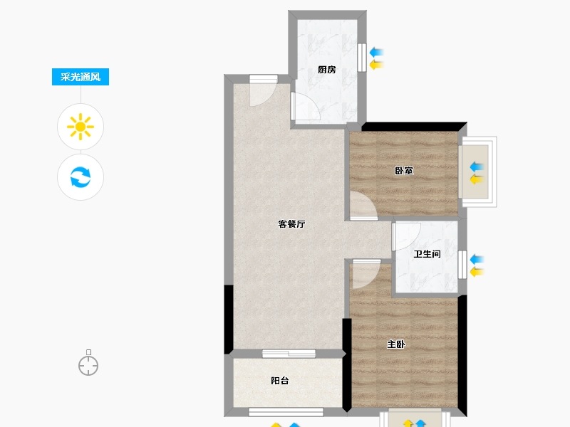 广东省-深圳市-天健和郡府-54.93-户型库-采光通风