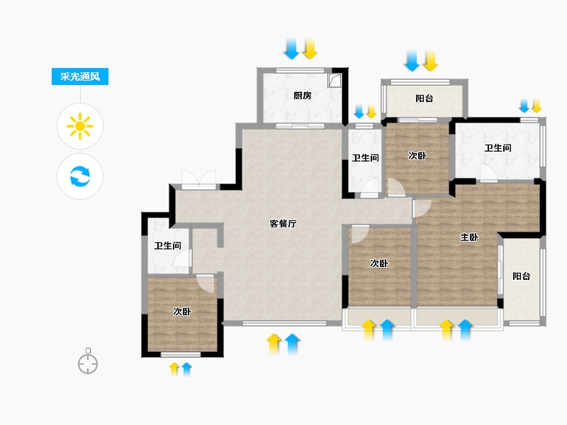 浙江省-台州市-建发养云-139.81-户型库-采光通风