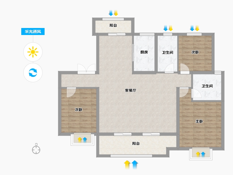 河南省-商丘市-建业十八城9期·滨河赋-114.20-户型库-采光通风