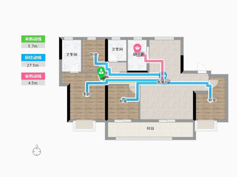 浙江省-宁波市-轨交·悦东上境府-95.74-户型库-动静线