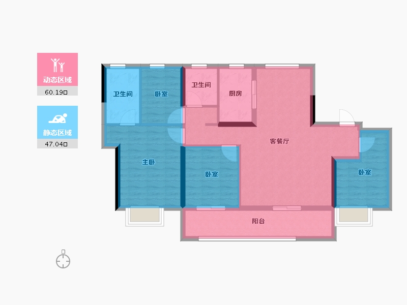 浙江省-宁波市-轨交·悦东上境府-95.74-户型库-动静分区