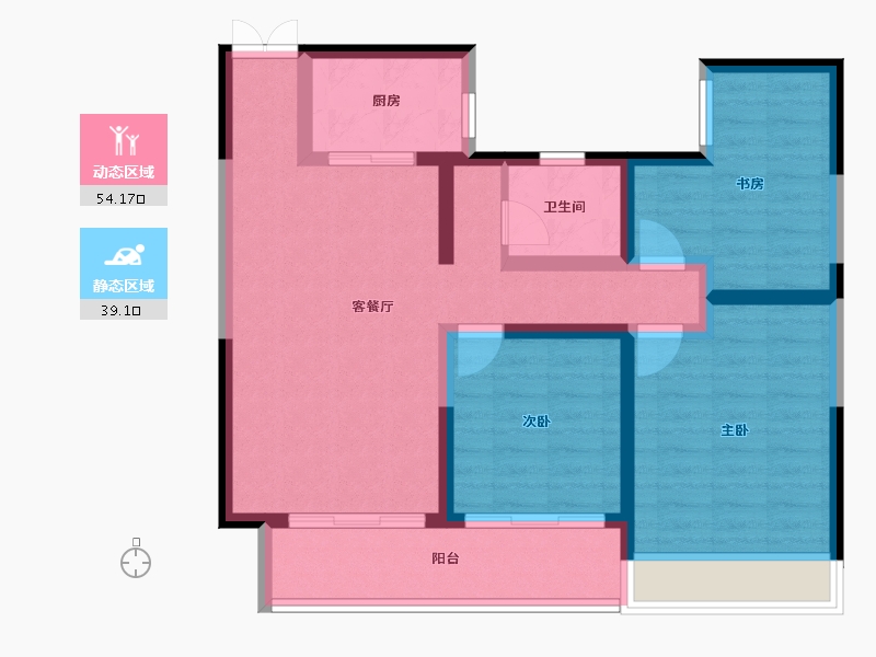 陕西省-咸阳市-梧桐华府-82.47-户型库-动静分区