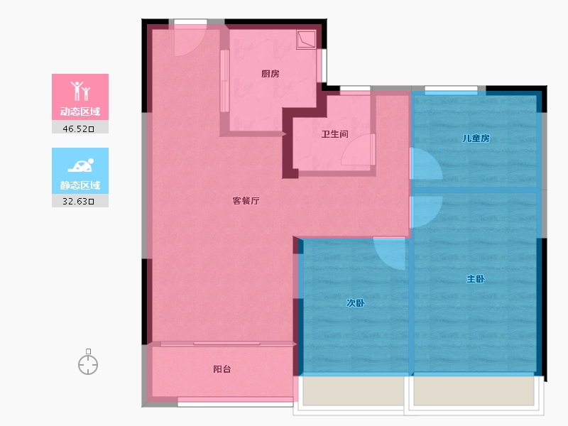 浙江省-湖州市-产投蓝城桂语兰庭-70.98-户型库-动静分区