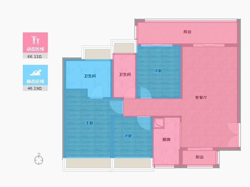 广东省-深圳市-凌云华府-101.61-户型库-动静分区