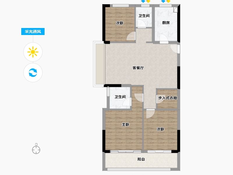 浙江省-湖州市-产投蓝城桂语兰庭-92.00-户型库-采光通风