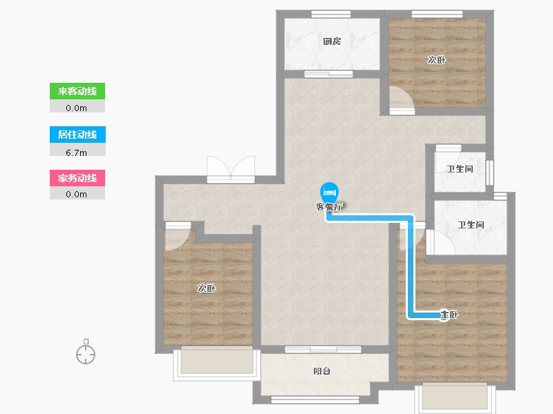 山西省-临汾市-普天熙苑-87.11-户型库-动静线