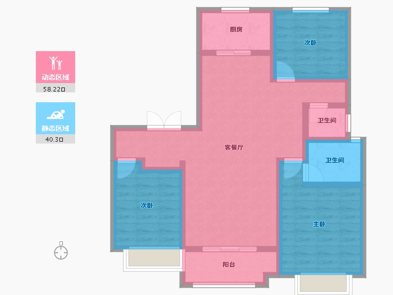 山西省-临汾市-普天熙苑-87.11-户型库-动静分区