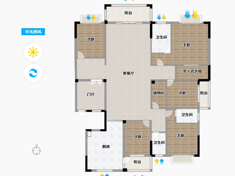 广西壮族自治区-防城港市-春江嘉园-192.00-户型库-采光通风