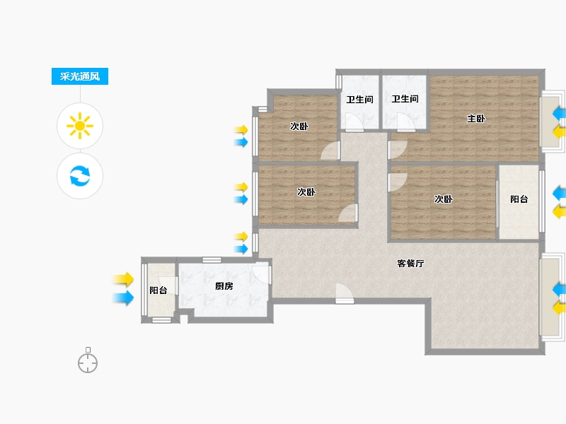 浙江省-宁波市-名江新都-114.40-户型库-采光通风