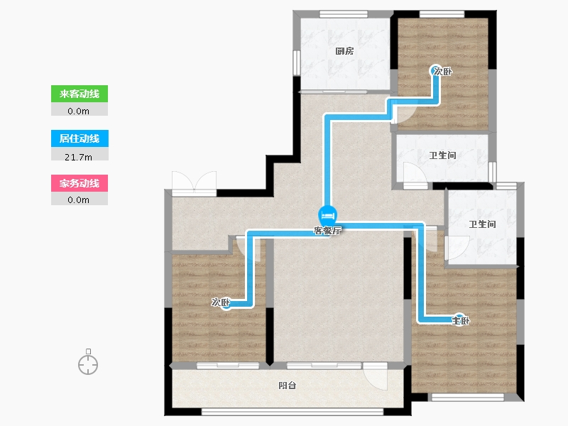 宁夏回族自治区-银川市-风华园东区-104.90-户型库-动静线