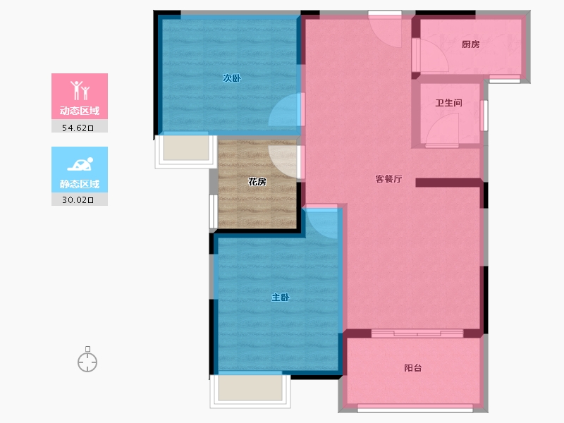 河南省-郑州市-壹号公园-81.60-户型库-动静分区