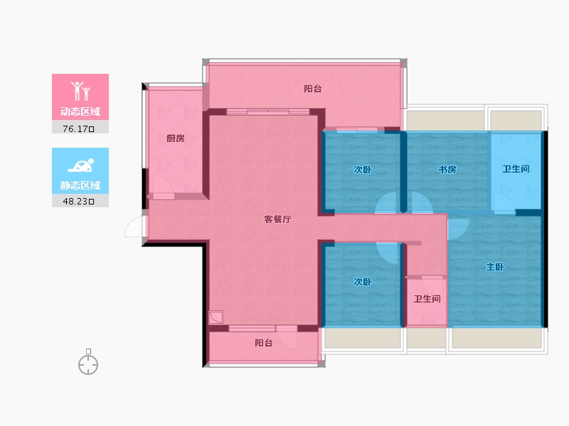 广西壮族自治区-梧州市-恒信悦珑湾-105.85-户型库-动静分区