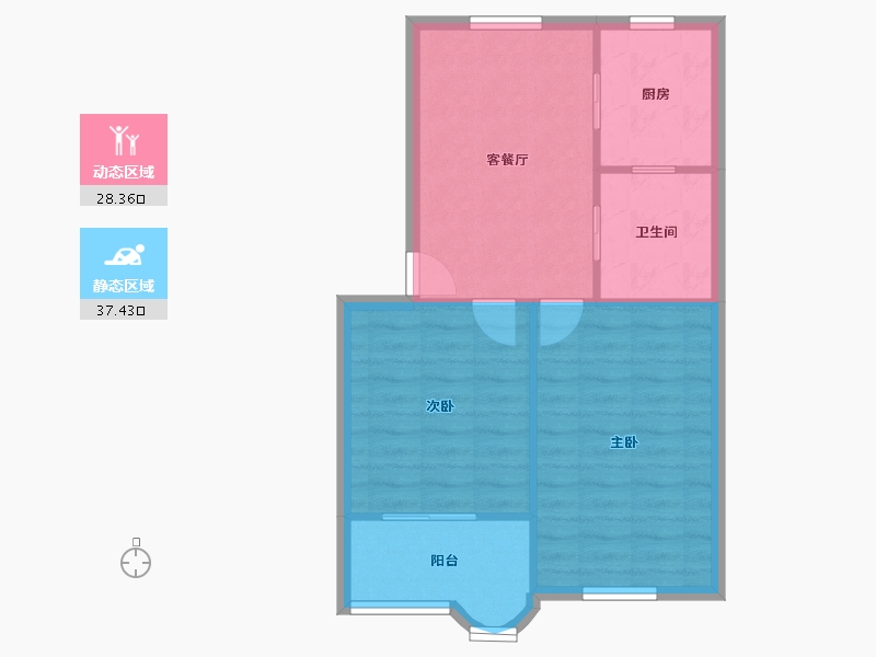 上海-上海市-民建新村-58.70-户型库-动静分区