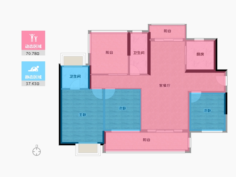 广东省-河源市-宝豪御龙湾-2期-97.60-户型库-动静分区