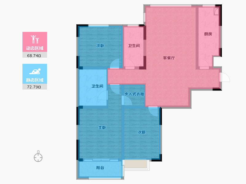 江苏省-徐州市-阿尔卡迪亚-127.00-户型库-动静分区