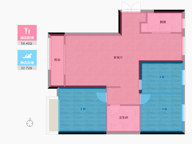 内蒙古自治区-包头市-住建风景-95.00-户型库-动静分区